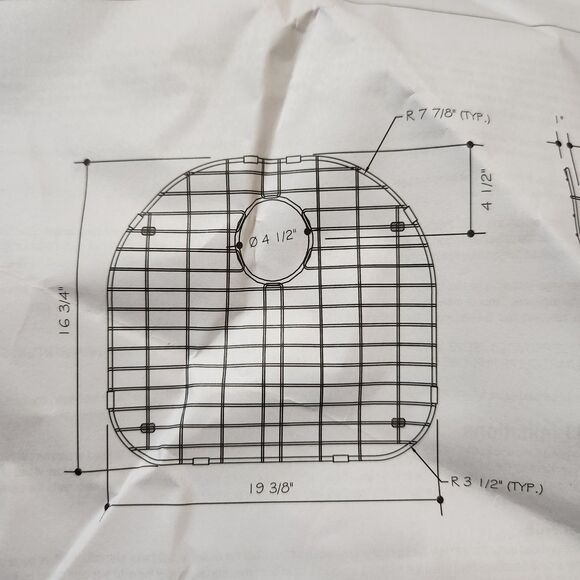 VIGO VGG1915 Sink Grid with Drain Hole 19.38" x 16.75" - Picture 8 of 8